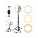 Anillo de luz LED regulable para selfies con trípode, lámpara de anillo de luz USB para selfies, gran anillo de luz para foto...
