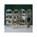 Caja de almacenamiento de joyas, soporte de exhibición de pendientes, pulsera, collar, organizador, caja de plástico portátil...