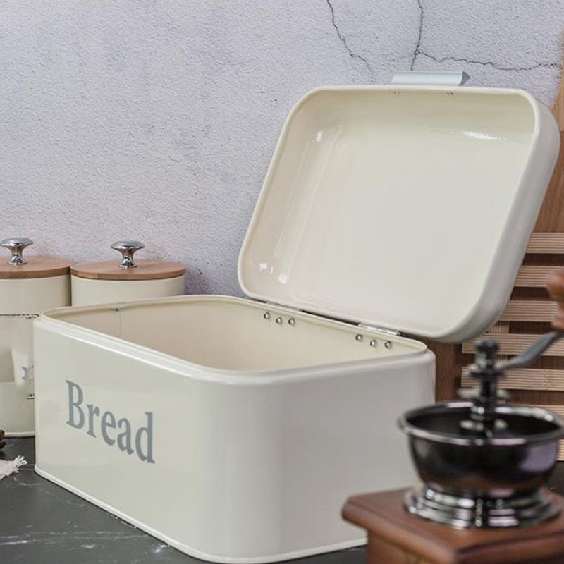 Caja de pan Vintage, armario de hierro para aperitivos, acabado de escritorio, almacenamiento a prueba de polvo, contenedor d...