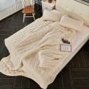 Quilt Velvet Termico Sherpa Crema King Cubrecamas y Quilts