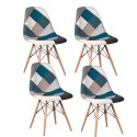 Sillas Eames DSW Patchwork. Juego 4 Sillas Color Celeste Sillas Modernas Tipo Eames DSW