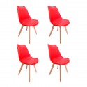 Pack 4 Sillas Eames Acolchadas Rojas Sillas Modernas Tipo Eames DSW