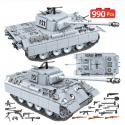 990 Uds. Tanque militar Pantera 121 bloques de construcción para Technic City WW2 tanque soldado arma ejército 100064 ladrill...